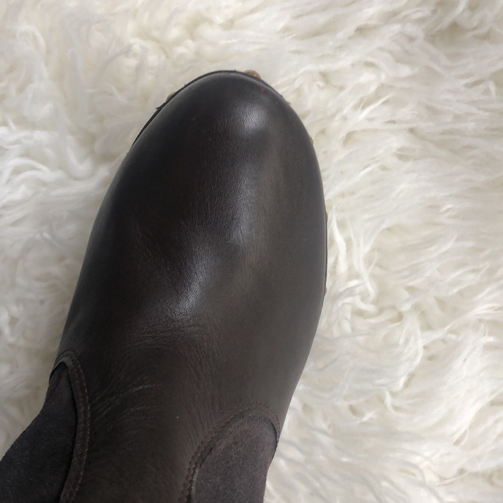 Michael Kors Shearling Fur Leather Studded Platform Clog Boots - Picture 6 of 9